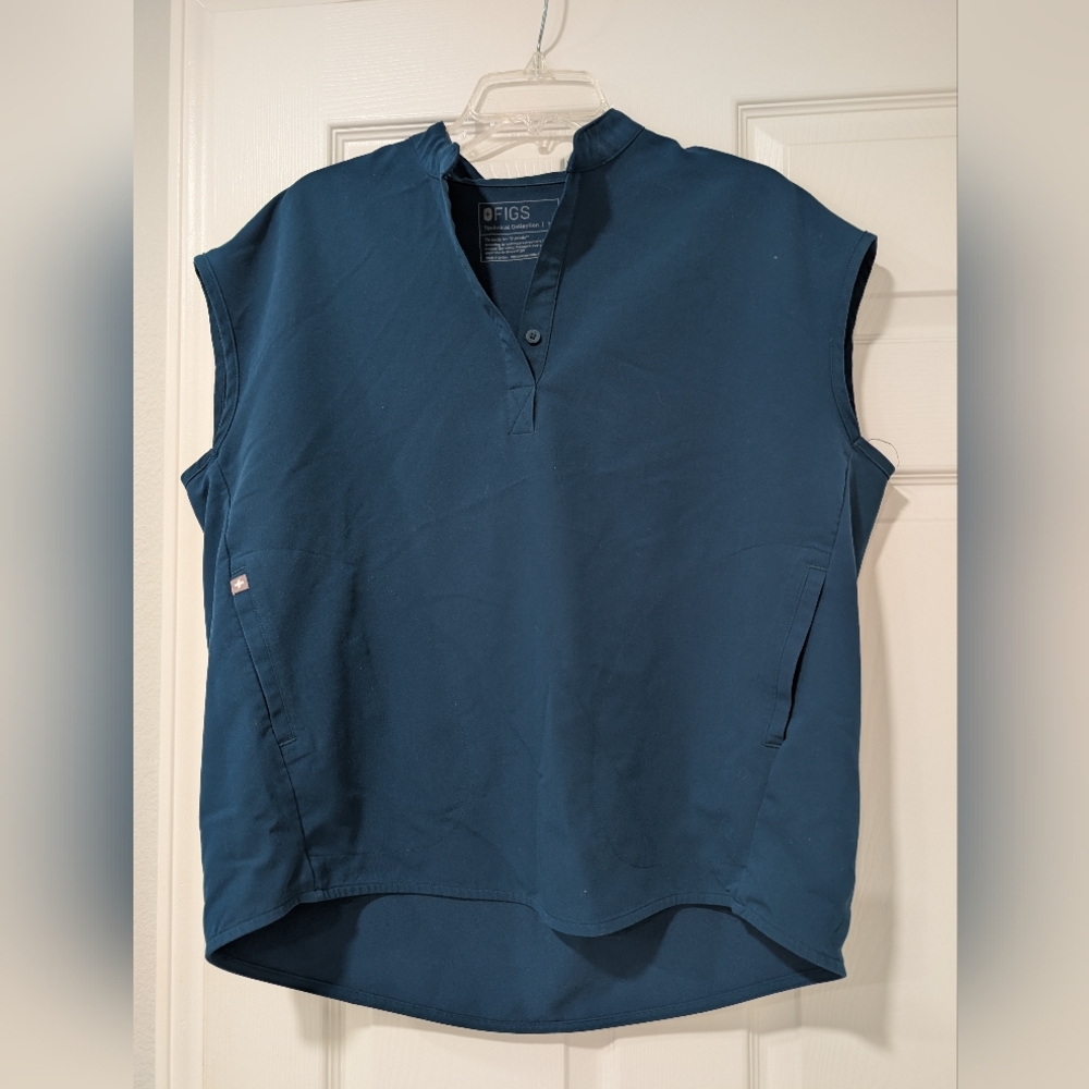 Figs Deep Blue Sleeveless Top